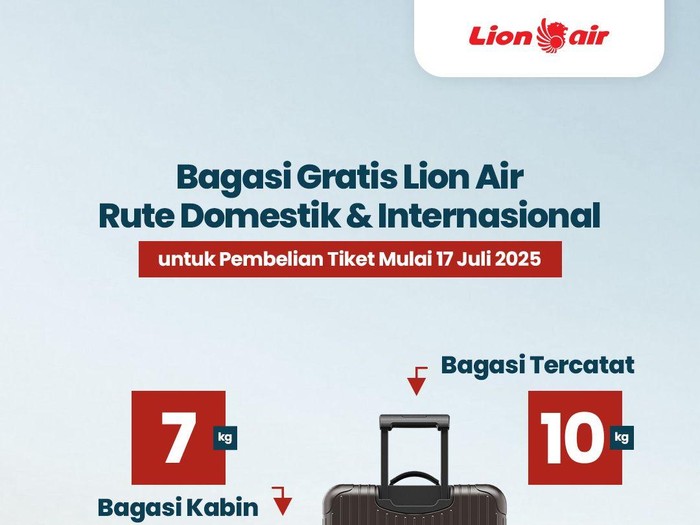 Aturan Bagasi Lion Air per 17 Juli 2025.