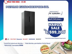 Ada Diskon Gede Kulkas Side by Side Polytron di Transmart Full Day Sale
