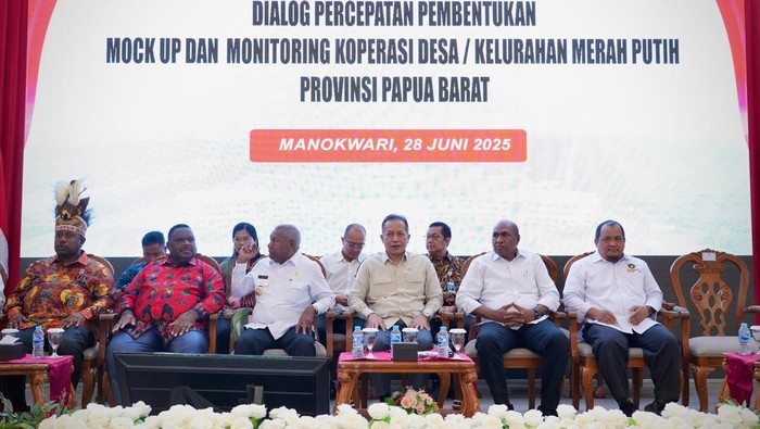 Wakil Menteri Koperasi Ferry Juliantono memantau pembentukan Koperasi Desa (Kopdes) Merah Putih di Manokwari, Papua Barat