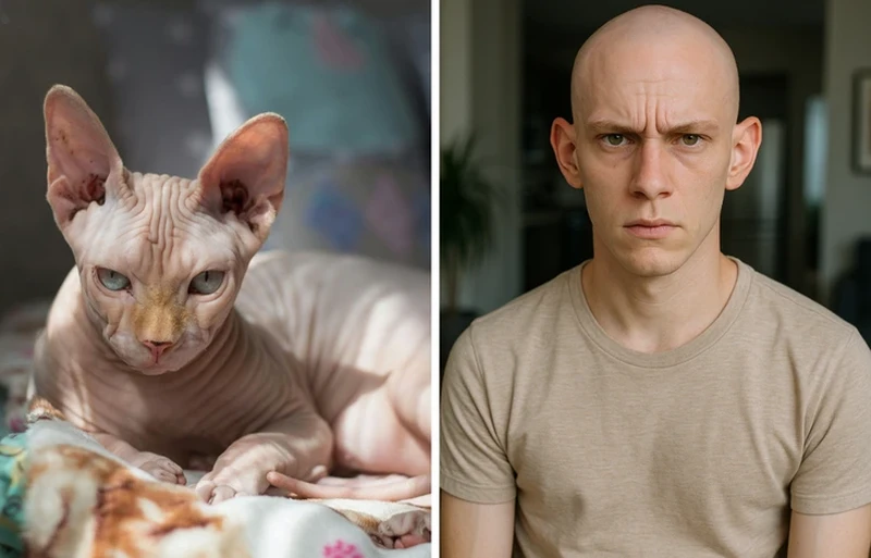 Gambar AI kucing jadi manusia