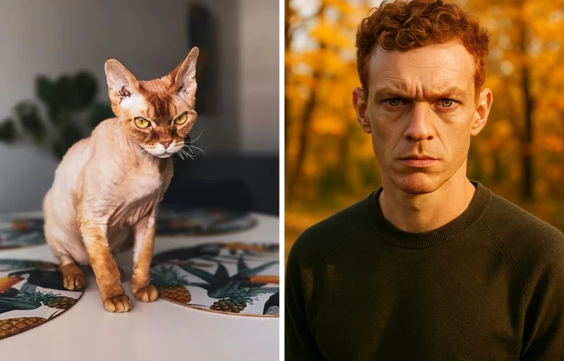 Gambar AI kucing jadi manusia