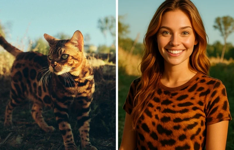 Gambar AI kucing jadi manusia