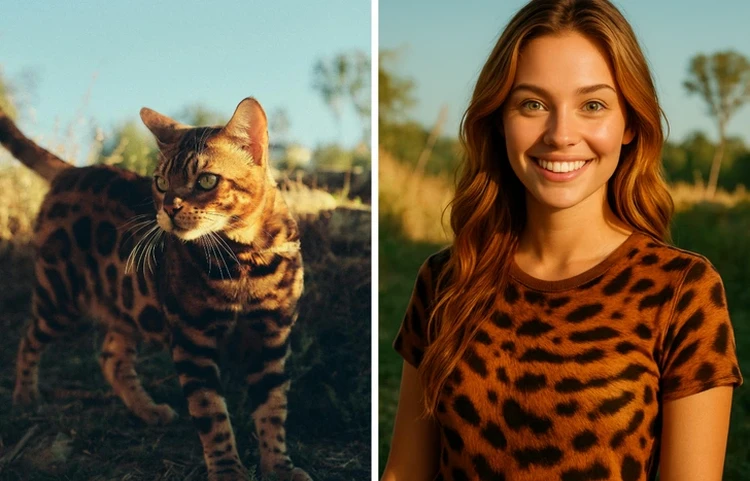 Gambar AI kucing jadi manusia Gambar AI kucing jadi manusia