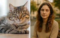 Gambar AI kucing jadi manusia