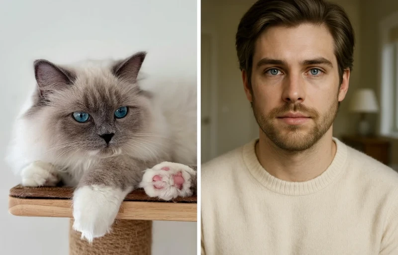 Gambar AI kucing jadi manusia