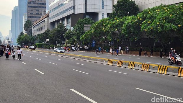 Jalan Sudirman-Thamrin kembali dibuka usai ajang Jakarta International Marathon. (Adrial/detikcom)