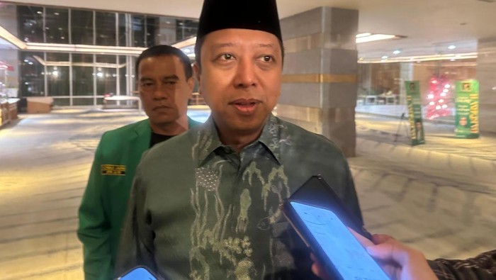 Ketua Majelis Pertimbangan PPP M Romahurmuziy Usai Rakorwil PPP Jatim