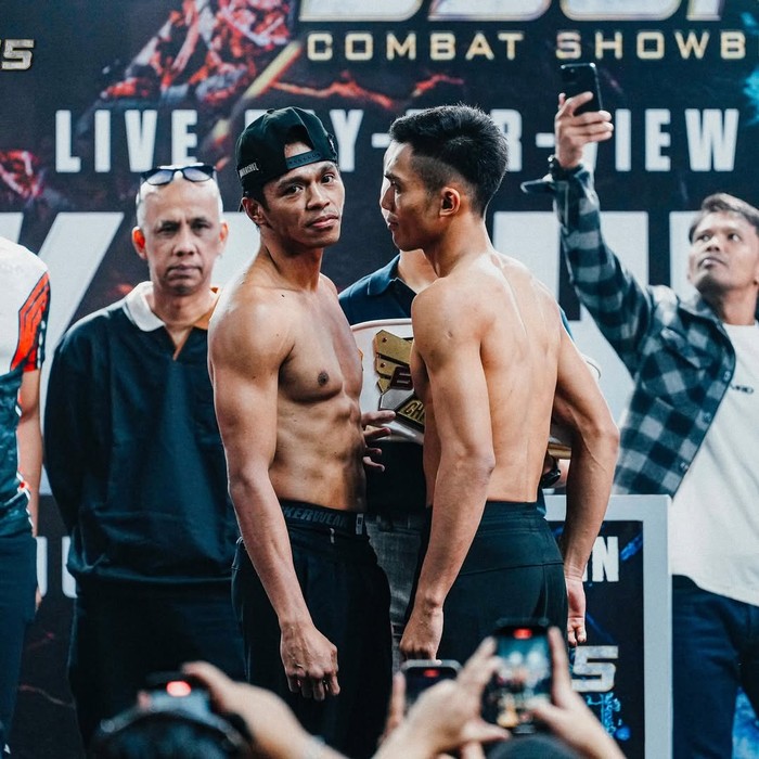 Foto Kkajhe dan Aziz Calim saat jelang duel di ring diambil dari Instagram Byon Combat.