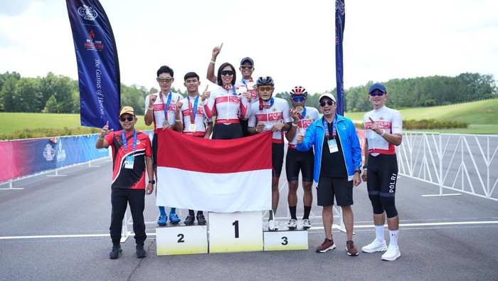Kontingen Indonesia membawa pulang 16 medali juara di ajang World Police Fire Games 2025, Alabama, Amerika Serikat (dok istimewa)