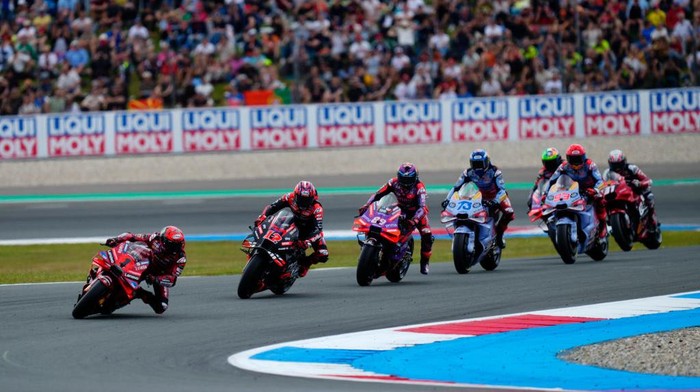 Francesco Pecco Bagnaia (1) of Italy and Ducati Lenovo Team during the race day of the Motul TT Assen at TT Circuit Assen on June 30, 2024 in Assen, Netherlands. (Photo by Jose Breton/Pics Action/NurPhoto via Getty Images)