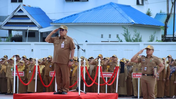 Bupati Takalar Muhammaf Firdaus saat jadi Inspektur Upacara di Hargasnas. Dokumen Istimewa