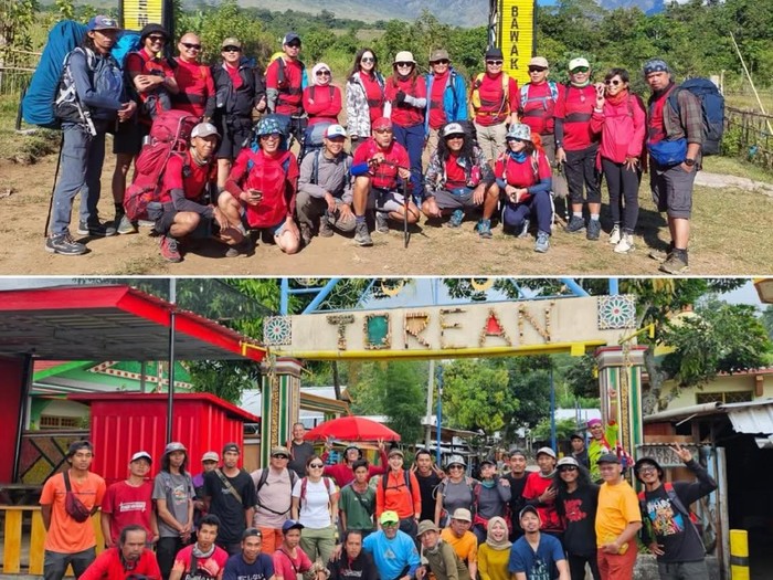Ira Wibowo saat mendaki Gunung Rinjani.