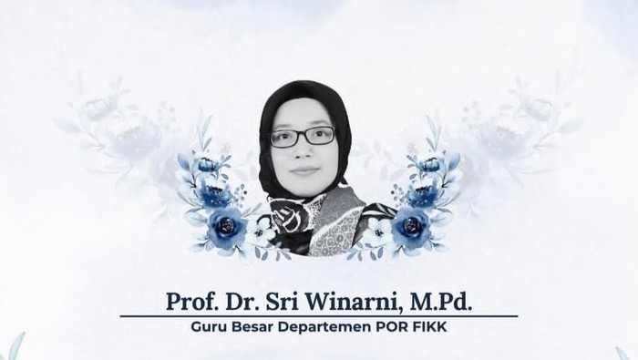 Tangkapan layar berita duka citas atas meninggalnya Guru Besar UNY Sri Winarni.
