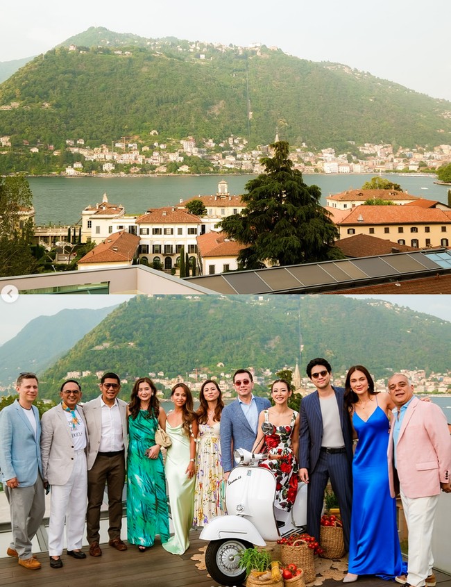 Luna Maya dan Maxime beberapa waktu lalu bertolak ke Italia. Salah satu tujuannya ialah untuk menghadiri acara pernikahan sahabatnya, Imey Liem. Momen tersebut menjadi kondangan pertama di Italia yang dihadiri Luna dan Maxime sebagai pasangan suami-istri. Foto: Instagram/@lunamaya