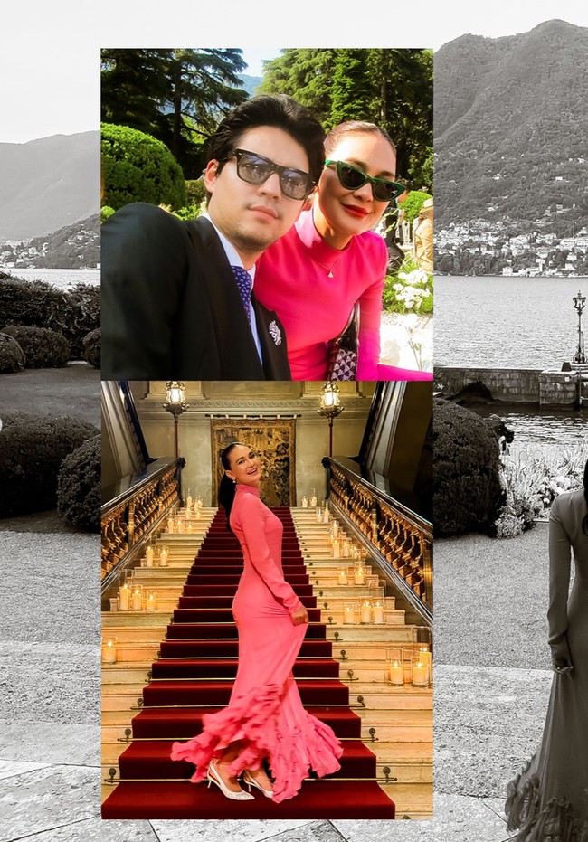 Di look berbeda Luna tampak mengenakan dress yang lebih tertutup berwarna pink. Penampilannya itu tampak serasi dengan Maxime yang mengenakan setelan jas hitam. Foto: Instagram/@lunamaya