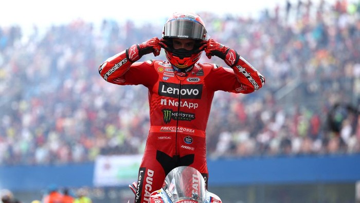 MotoGP - Grand Prix of Netherlands -TT Circuit Assen, Assen, Netherlands - June 29, 2025 Ducati Lenovo Teams Marc Marquez celebrates after winning the Grand Prix of Netherlands REUTERS/Yves Herman
