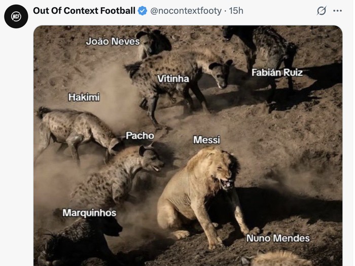 Meme Lionel Messi usai kekalahan Inter Miami kontra Paris Saint-Germain di 16 besar Piala Dunia Antarklub 2025.