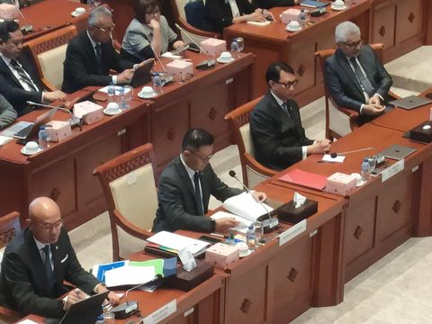 Menlu Sugiono rapat bareng Komisi I DPR, 30 Juni 2025 (Dwi/detikcom)