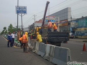 Rawan Laka, Celah Median Jalan Jogja-Solo Desa Trunuh Klaten Ditutup