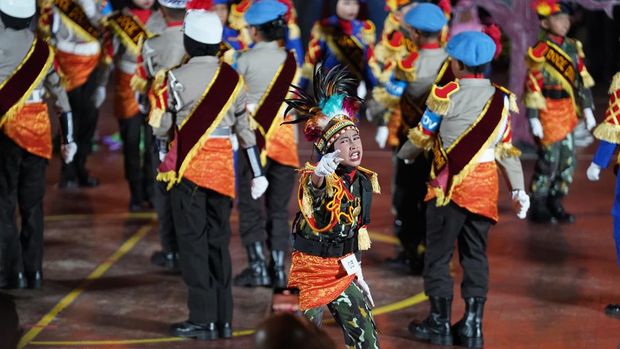Polda Riau menggelar Festival Polisi Cilik dalam menyambut Hari Bhayangkara ke-79, Senin (30/6/2025).