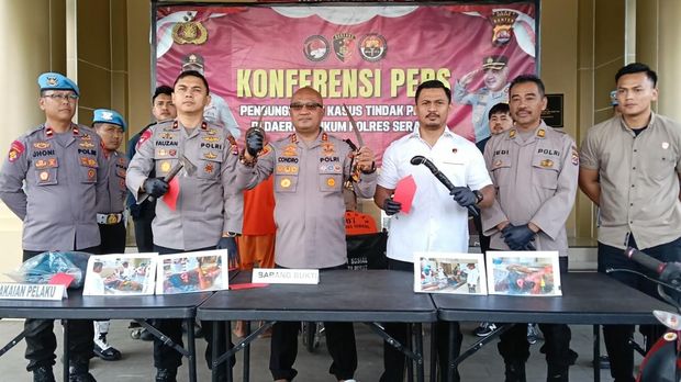 Polres Serang tangkap tiga pelaku pembunuhan di Binuang, Kabupaten Serang. (dok. Polres Serang)