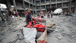 Sekolah Pengungsian di Gaza Hancur Dibombardir Israel