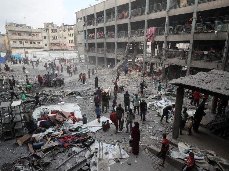 Sekolah Pengungsian di Gaza Hancur Dibombardir Israel