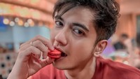 Menikmati dessert juga jadi favorit Teuku Ryan. Ada macaron dengan warna cantik, serta strawberry segar yang dipesan saat di restoran. Foto: Instagram/teukuryantr