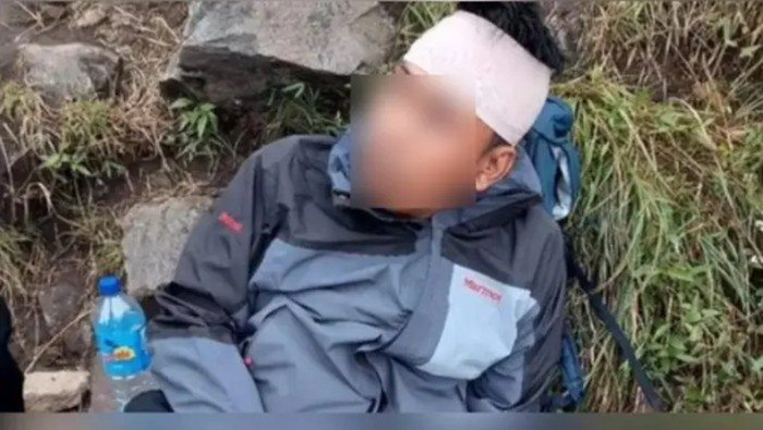 Turis Malaysia jatuh di GUnung Rinjani