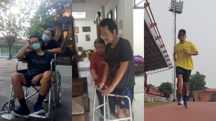 Alfa, pria lumpuh karena stroke bisa finish half marathon