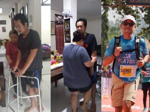 Momen Pria Jakbar Berhasil Finis Half Marathon usai Sempat Lumpuh karena Stroke