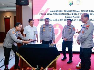 Hari Bhayangkara ke-79, Polda Jatim dan BBWS Brantas Bangun Sumur Bor