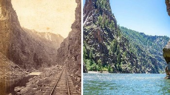 Jarum Curecanti, Black Canyon, Colorado, tahun 1880-an vs. 2023 Foto: Boredpanda