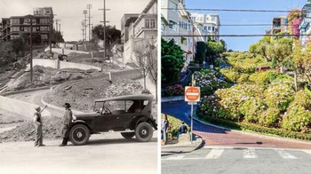 Jalan Lombard, San Fransisco, California 1922 - 2018 Foto: Boredpanda