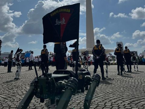 Robot yang diperkenalkan Polri di puncak Hari Bhayangkara ke-79 (dok.istimewa)