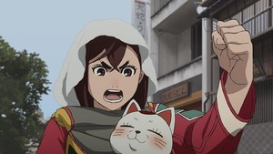 Momo Ayase lagi bersama dengan Nenek Turbo dalam wujud kucing usai selamat dari kejaran keluarga Kito. Foto: Science SARU