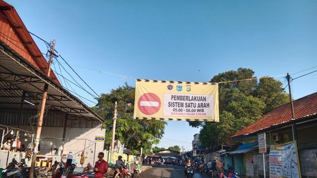 Jalan H Usman, Ciputat diterapkan satu arah, Rabu (2/7/2026) pagi ini