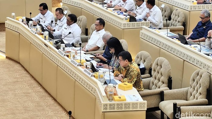 Menteri Dalam Negeri (Mendagri), Tito Karnavian saat rapat kerja di Komisi II DPR (Dwi/detikcom).