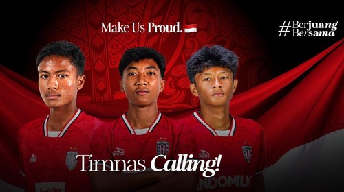 Tiga pemain Bali United I Putu Panji Apriawan, Ida Bagus Putu Cahya, dan Real Alvaro Salim dipanggil untuk mengikuti pemusatan latihan Timnas Indonesia U-17. (Foto: Dok. Bali United)