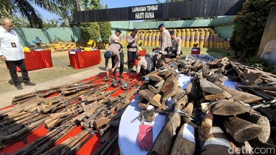 614 Senjata Api Rakitan Dimusnahkan Polda Sumsel