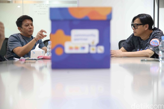 Ariel Noah dan Armand Maulana Ariel Noah dan Armand Maulana ke kantor detikcom Jakarta, Kamis (3/7/2024).