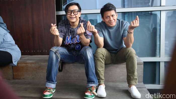 Ariel Noah dan Armand Maulana main ke kantor detikcom Jakarta, Kamis (3/7/2024).