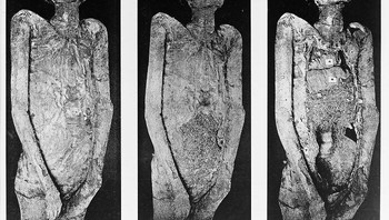 Foto-foto mumi yang tidak dibungkus yang menggambarkan proses mumifikasi, 1941 Foto: Boredpanda