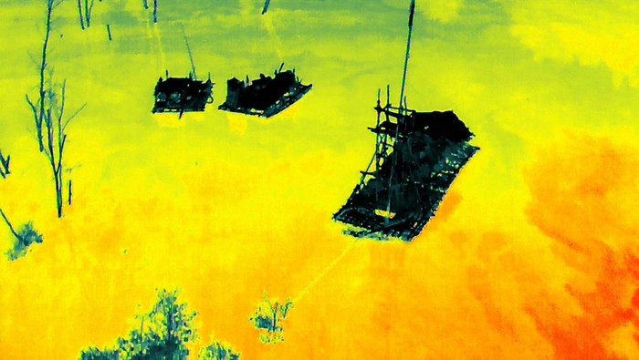 Hasil visual drone thermal di lokasi korban diterkam buaya.