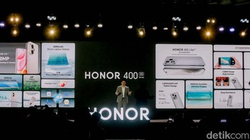 Honor 400 mengusung desain yang ramping dan ringan, dengan ketebalan 7,3 mm dan bobot 184 gram. Ponsel ini hadir dalam pilihan warna Desert Gold, Midnight Black, dan warna spesial Tidal Blue. Layarnya menggunakan panel AMOLED berukuran 6,55 inch dengan resolusi 2.736 x 1.264 pixel (FHD+). Refresh rate-nya 120Hz dengan tingkat kecerahan hingga 5.000 nits.