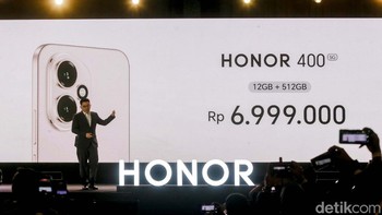 Honor 400 hanya tersedia dalam satu konfigurasi RAM dan ROM yaitu 12/512GB dengan harga Rp 6.999.000. Ponsel ini dapat dipesan lewat pre-order via Erafone dan Shopee mulai 3 Juli 2025 pukul 15.00 WIB.