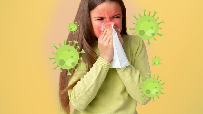 Woman Outdoors Having Allergy