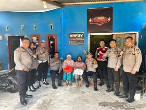 Gelar Tali Asih, Polsek Mandai Bantu Difabel Kurang Mampu di Maros