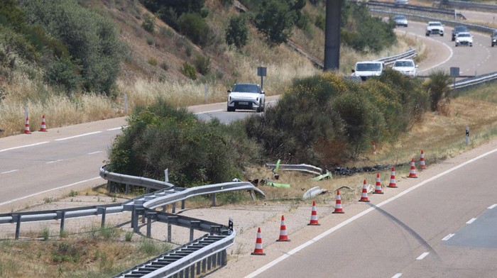 View of the site of the car accident where Liverpools Portuguese soccer player Diogo Jota died in a car crash, near Zamora, in northwestern Spain, July 3, 2025. REUTERS/Rita Franca
