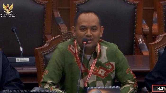 Calon wakil wali kota Palopo, Akhmad Syarifuddin atau Ome menghadiri sidang pembuktian lanjutan sengketa PSU Pilkada Palopo di Mahkamah Konstitusi (MK).